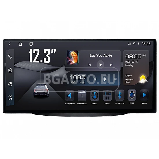 FIAT 500 - 12.3 МУЛТИМЕДИЯ / Навигация android 16 черна
