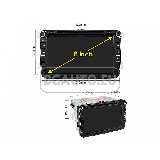 VW - 8 МУЛТИМЕДИЯ / Навигация android 16 CPU:8-Core, RAM:4Gb, ROM:64Gb DVD + DSP + Carplay