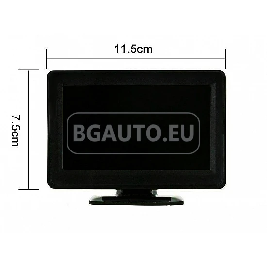 4.3-инчов TFT LCD монитор за връзка с камера за паркиране, DVD, VCR, CCTV с 2 видео входа