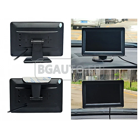 4.3-инчов TFT LCD монитор за връзка с камера за паркиране, DVD, VCR, CCTV с 2 видео входа