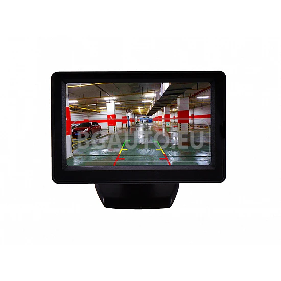 4.3-инчов TFT LCD монитор за връзка с камера за паркиране, DVD, VCR, CCTV с 2 видео входа