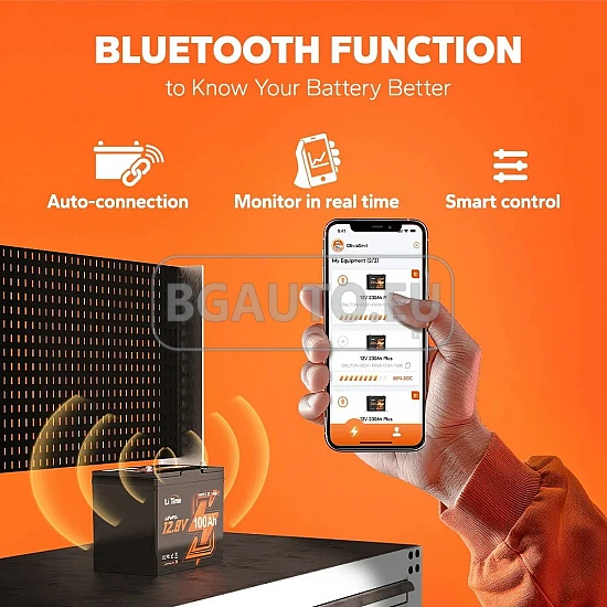 12V 100Ah Батерия LiFePo4 Bluetooth - тягов акумулатор