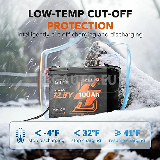 12V 100Ah Батерия LiFePo4 Bluetooth - тягов акумулатор