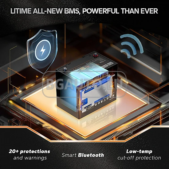 12V 100Ah Батерия LiFePo4 Bluetooth - тягов акумулатор