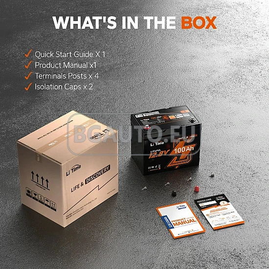 12V 100Ah Батерия LiFePo4 Bluetooth - тягов акумулатор